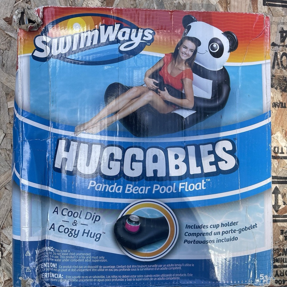 Swim Ways Huggables Panda Bear Oversized‎ Float. LITTLE DISTRESSED Box Shed